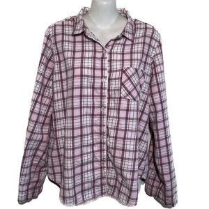 Victoria Secret Pink Plaid Button Down Shirt/Top